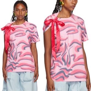 NWT Collina Strada Bow Tee in Pink Zebra Small